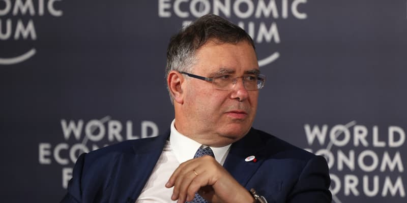 Patrick Pouyanné, PDG du groupe Totalénergies, lors de la réunion spéciale du Forum économique mondial à Ryad (Arabie saoudite), le 28 avril 2024 (photo d'illustration).