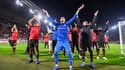 Les joueurs de Rennes célèbrent leur victoire à domicile contre le Panathinaïkos en Ligue Europa