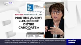 Lille: Martine Aubry est candidate aux municipales de 2020 