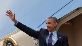 Le président Barack Obama s'apprête à décoller pour la Jamaïque et le Panama à bord d'Air Force One, le 8 avril 2015