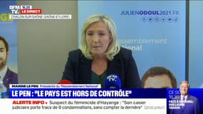 Marine Le Pen réclame la "suppression du statut de réfugié" aux personnes "qui commettent des délits et des crimes" en France