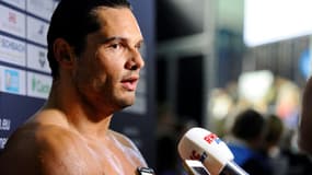 Le Français Florent Manaudou, après la finale du 50 m nage libre de l'EuroMeet, le 25 janvier 2020 à Luxembourg