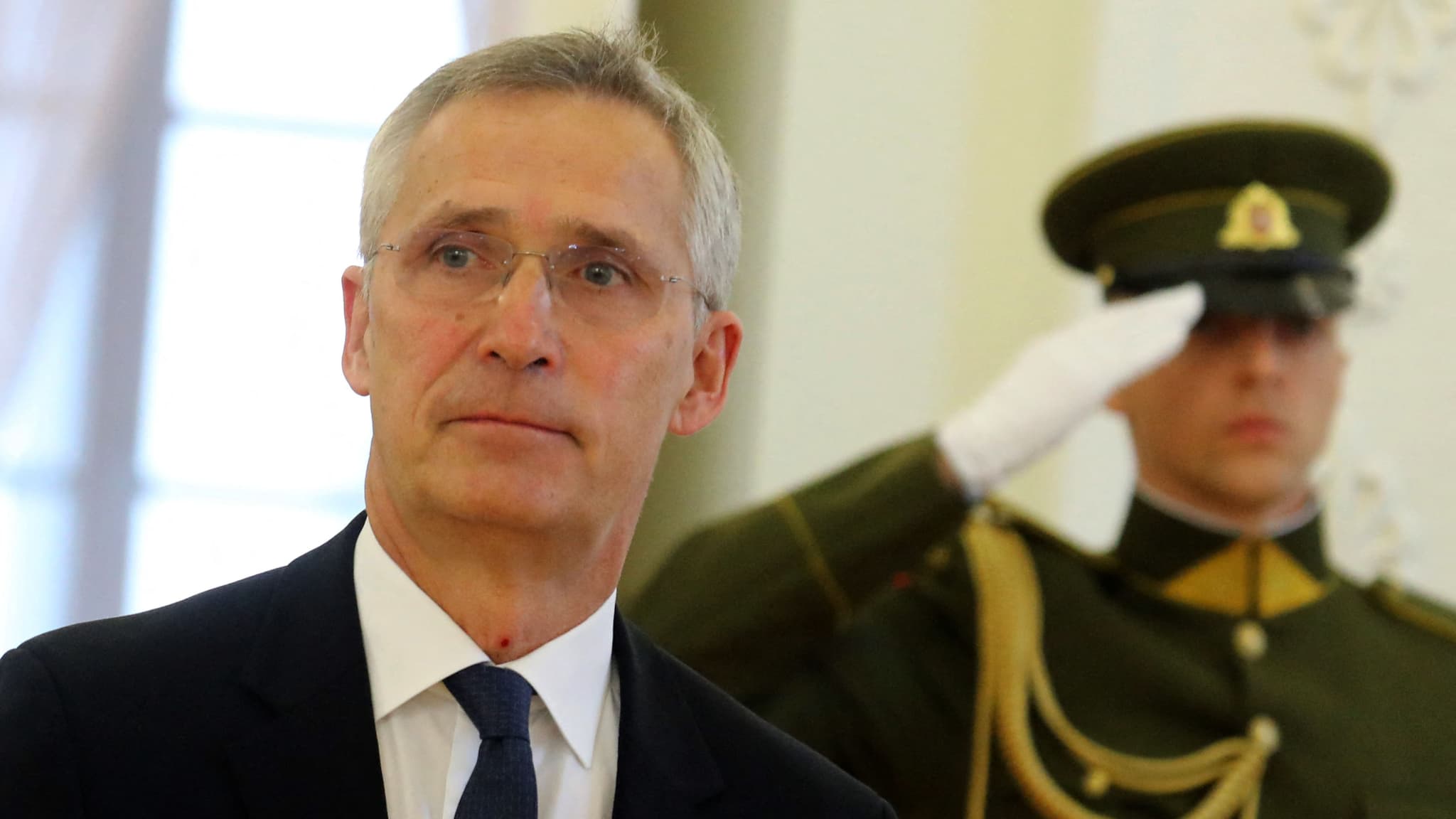 Le secrétaire général de l'OTAN, Jens Stoltenberg, au palais présidentiel de Vilnius, en Lituanie, le 26 juin 2023.