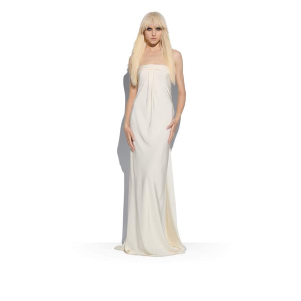 Robe bustier en soie marocaine couleur crème, par Tom Ford