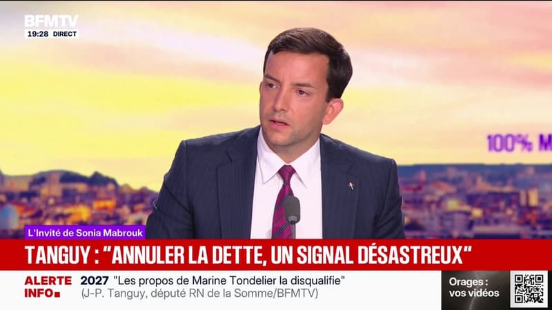"Sur la dette, le vrai irresponsable, c'est le gouvernement", déclare Jean-Philippe Tanguy, député Rassemblement national