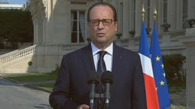 François Hollande, s'exprime sur la catastrophe du vol Air Algérie, samedi 26 juillet.
