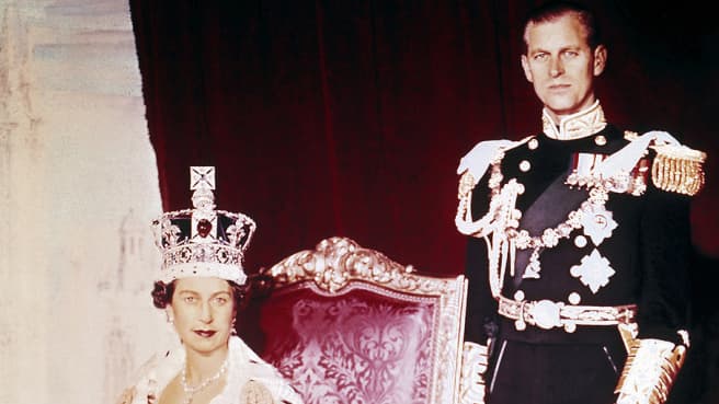 La reine Elizabeth et le prince Philip, le jour de son couronnement, le 2 juin 1953.