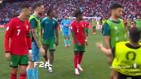 Gonçalo Ramos percuté par un stadier lors de Turquie-Portugal, le 22 juin 2024.