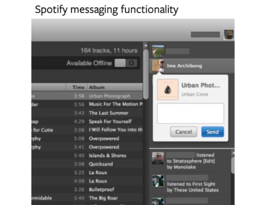 Projet d'inclure Messenger dans Spotify