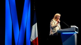 La candidate du RN à la présidentielle  Marine Le Pen en meeting à  Stiring-Wendel, le 1er avril 2022 