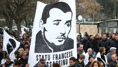Manifestation à Corte (Corse) en soutien à Yvan Colonna après son agression en prison, le 6 mars 2022