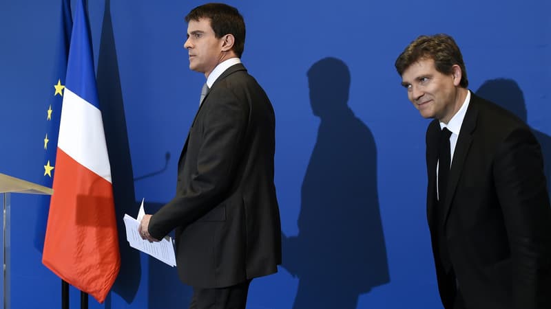 Manuel Valls et Arnaud Montebourg, en 2014.