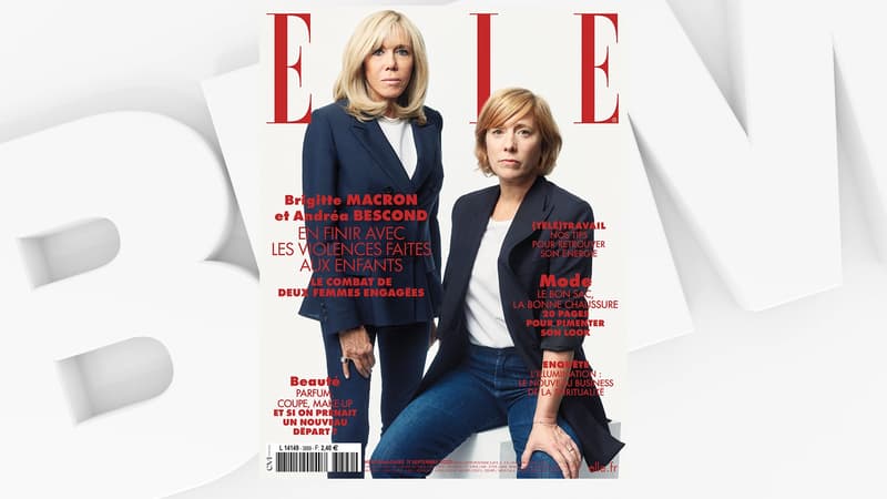 Brigitte Macron et Andréa Bescond en une du magazine Elle