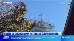 Eglise de Chorges: les premiers échafaudages retirés