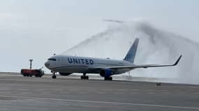 Le premier avion United Airlines a atterri à Nice le 30 avril 2022.