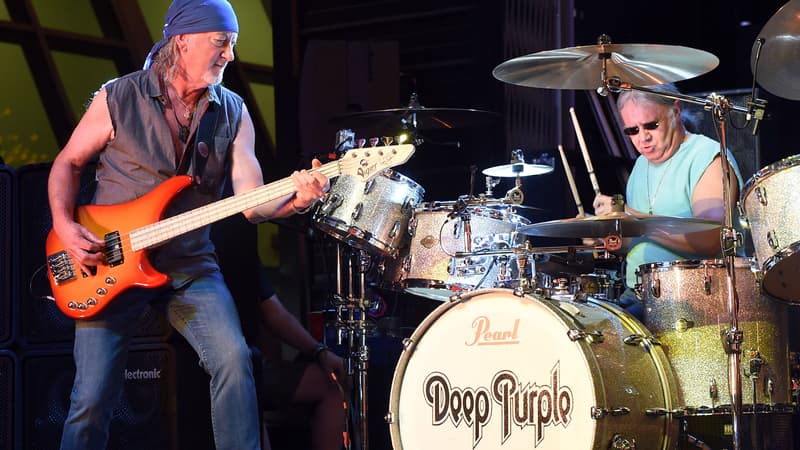 Roger Glover et Ian Paice, de Deep Purple, en concert à Las Vegas en août 2014