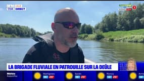 La brigade fluviale en patrouille sur la Deûle