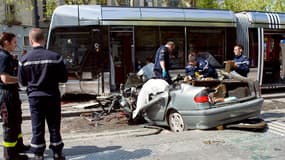 La scène de l'accident, ce vendredi 11 avril dans le centre-ville de Tours.