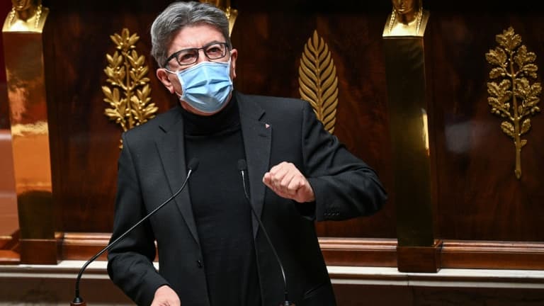 Le prédident du groupe parlementaire La France Insoumise Jean-Luc Melenchon à l'Assemblée nationale à Paris, le 24 novembre 2020