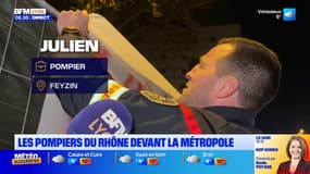 Lyon: des pompiers du Rhône en grève campent devant le siège de la métropole