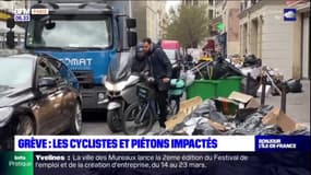 Grève des éboueurs à Paris: piétons et cyclistes ont du mal à circuler