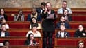 Mathilde Panot et des députés La France insoumise le 16 mai 2023 à l'Assemblée nationale 