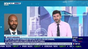 Hervé Amourda (Pro BTP Finance & BSI Economics) : Le taux de chômage recule à 3,5% en décembre aux États-Unis et 223 000 emplois crées, plus qu'attendu - 06/01