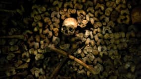 Des ossements dans les catacombes de Paris