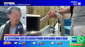 C beau chez nous: le Milanko passe une écluse sur la Moselle