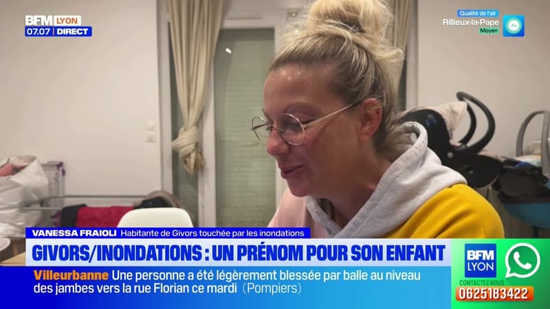 Inondations à Givors: un prénom pour son enfant