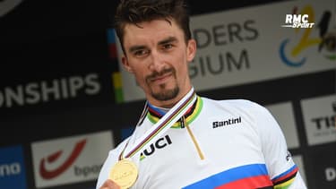Cyclisme : "Ils m'ont mis du XL, ils avaient prévu pour Van Aert" rigole Alaphilippe après son deuxième titre mondial