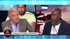 #Benalla Tensions entre @DICKENSDAVID1 et @Olivier_Truchot. Pour @DICKENSDAVID1 "il y a eu, dans cette affaire, un nombre de fake-news invraisemblable". "Prouve-le moi, vas-y !" rétorque @Olivier_Truchot #GGRMC