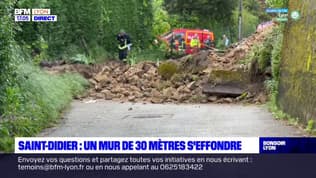 Saint-Didier-au-Mont-d'Or: un mur de 30 mètres de long s'effondre