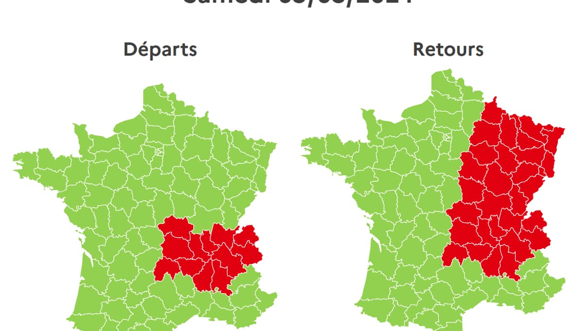 Les prévisions de circulation du samedi 9 mars 2042 par Bison Futé.