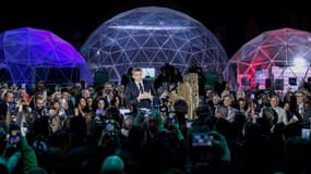 Emmanuel Macron s'exprime au Grand Palais lors du Sommet sur l'IA le 10 février à Paris