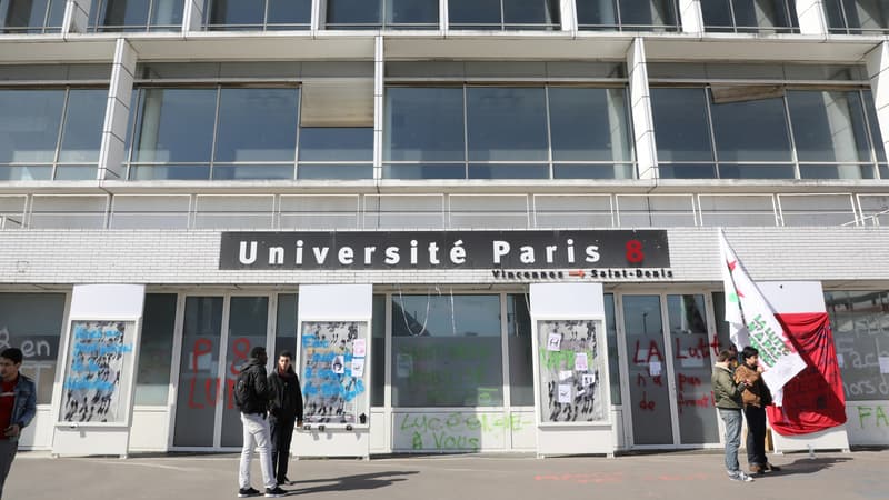 L'entrée de l'université Paris-8 Saint-Denis, en avril 2018.