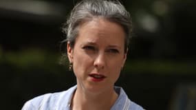 La candidate du NFP au poste de premier ministre et économiste Lucie Castets lors d'une visite à La Courneuve, le 2 septembre 2024. 