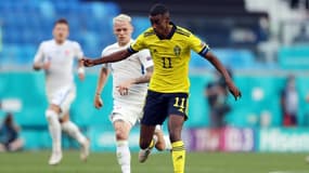 L'attaquant suédois Alexander Isak lors du match de l'Euro contre la Slovaquie, le 18 juin 2021 à Saint-Pétersbourg
