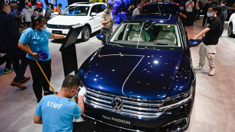 Le stand Volkswagen au salon de Pékin cette semaine.