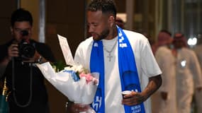 Neymar à son arrivée en Arabie Saoudite, le 18 août 2023.