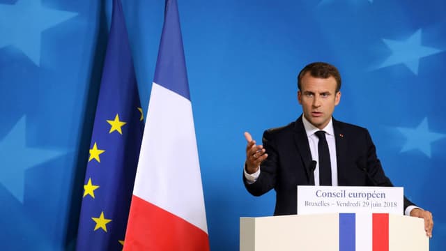 Le président de la République Emmanuel Macron, le 29 juin 2018 à Bruxelles.
