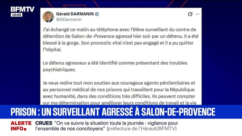 Salon-de-Provence: un élève surveillant de la prison agressé par un détenu
