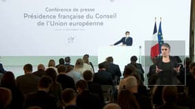 Emmanuel Macron lors de sa conférence de presse 