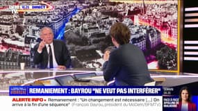 Remaniement: "Je ne veux pas interférer", affirme François Bayrou