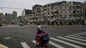 Une rue vide de Shanghai, le 28 mars 2022