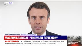 "C'est le fruit d'une vraie réflexion, d'une conviction": dans une nouvelle vidéo, Emmanuel Macron, explique pourquoi il est candidat à sa réélection