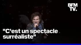 Lors d'un meeting, le président argentin s'est donné en spectacle avec un concert de rock