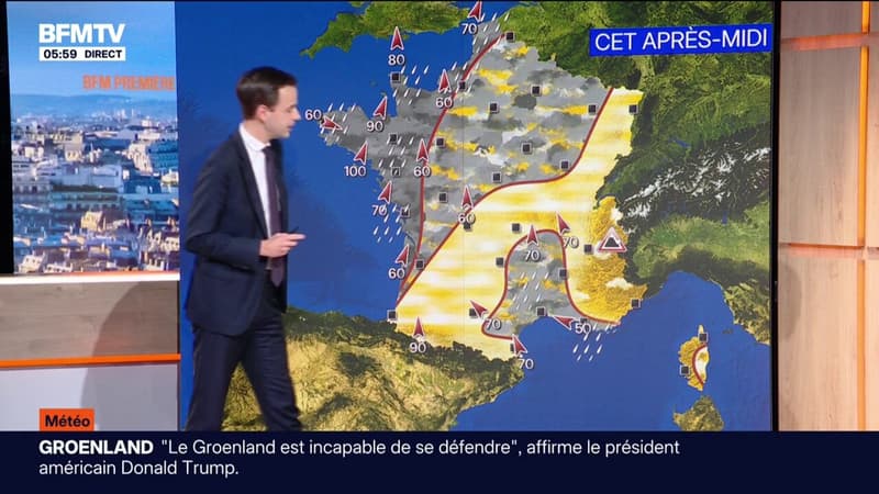 Une journée ensoleillée sur tout le flanc est de la France, de fortes précipitations dans le Finistère