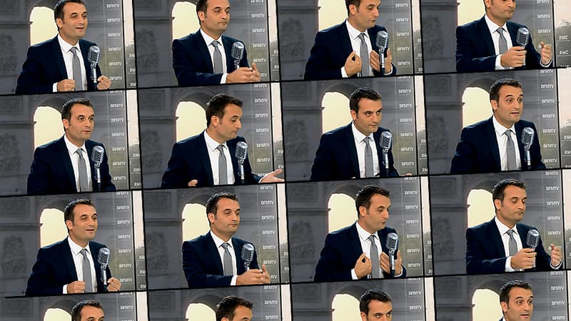 Florian Philippot sur le plateau de BFMTV-RMC le 9 septembre 2014.
