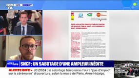 Sabotages sur le réseau SNCF: Arnaud Marcinkiewicz (CGT Cheminots Montparnasse) dénonce des "actes inacceptables" et assure que "les cheminots se mobilisent" 